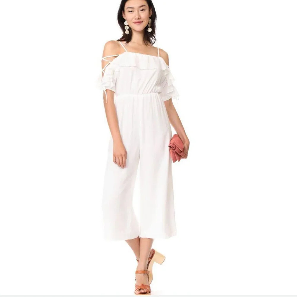 Club Monaco Kymbrah Cropped Jumpsuit White Cream 4